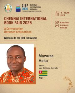 Inde : Awoudy porte la littérature Togolaise à la Chennai International Book Fair