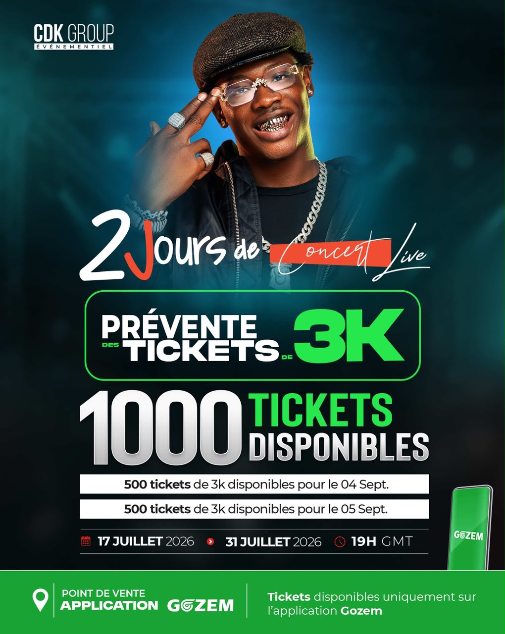 CDK Group : les billets du concert de Joachin Migos disponibles en prévente